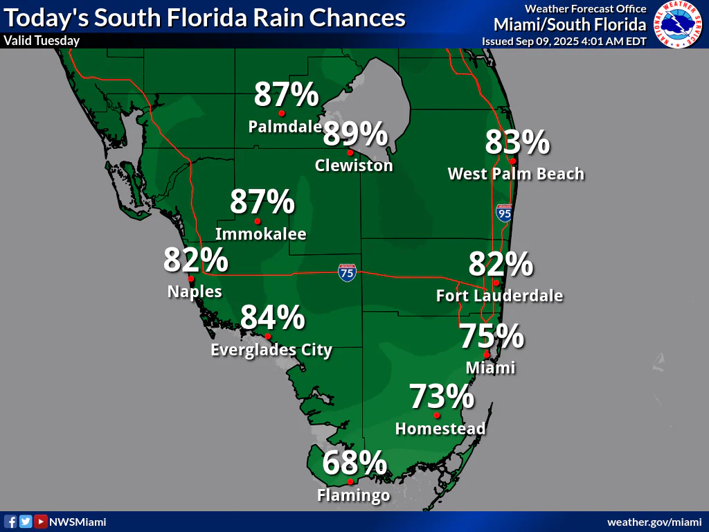 Thunderstorms, Excessive Rainfall Risk For South Florida