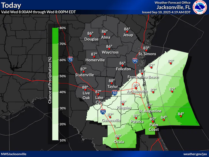 Heavy Rain, Thunderstorms For North Florida