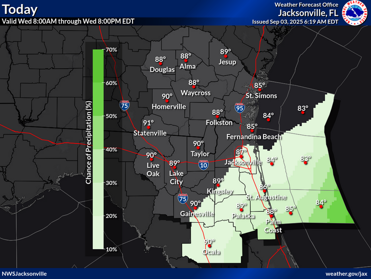 Rip Currents, Rough Surf For North Florida