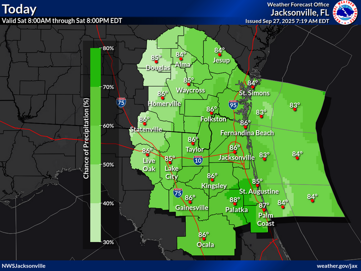 National Weather Service Jacksonville forecast for North Florida