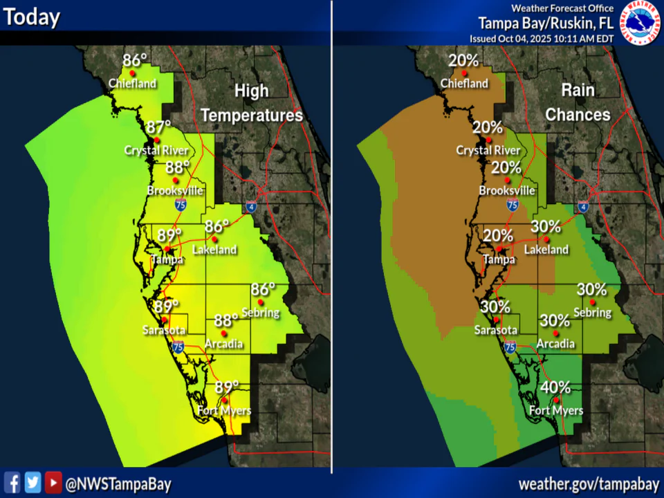 Afternoon Thunderstorms for Southwest Florida, Tampa Bay