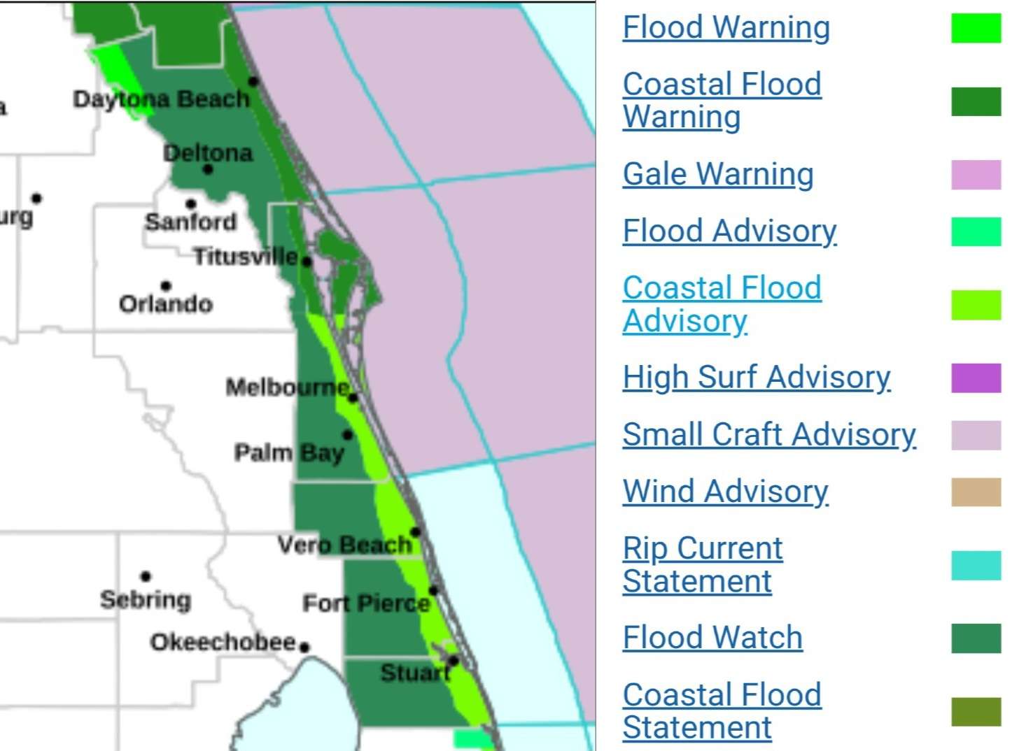 Coastal Flood Warning For East Central Florida