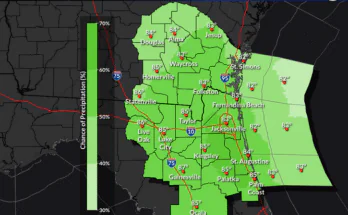 Heavy Rain, Coastal Flooding For North Florida