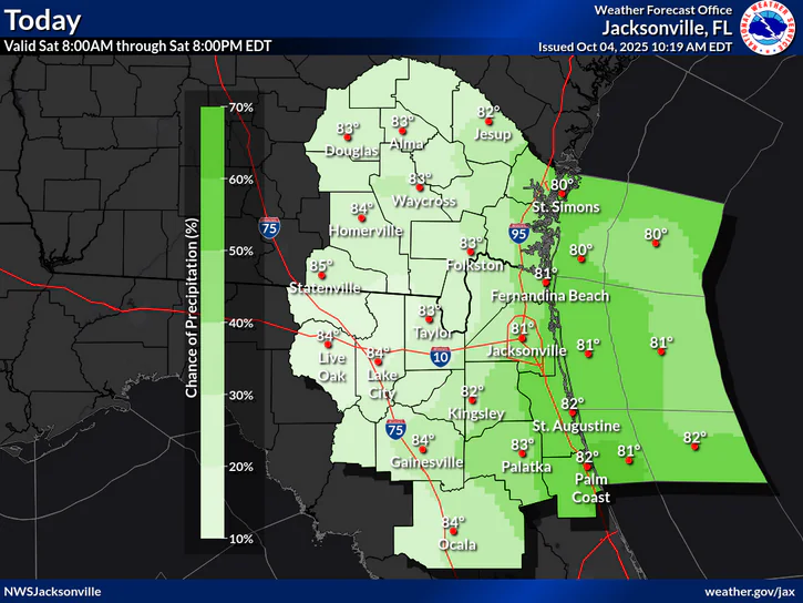Heavy Rain, Coastal Flooding For North Florida
