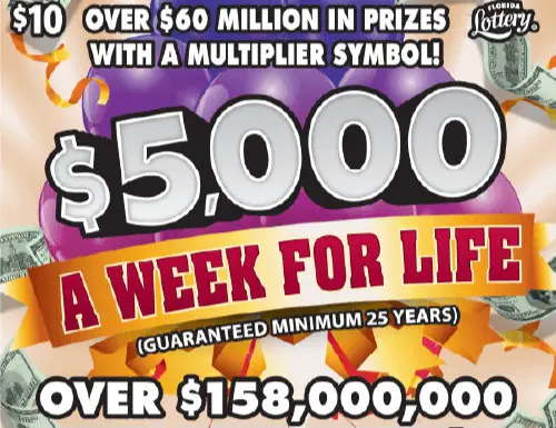 $5,000 A WEEK FOR LIFE Scratch-Off game