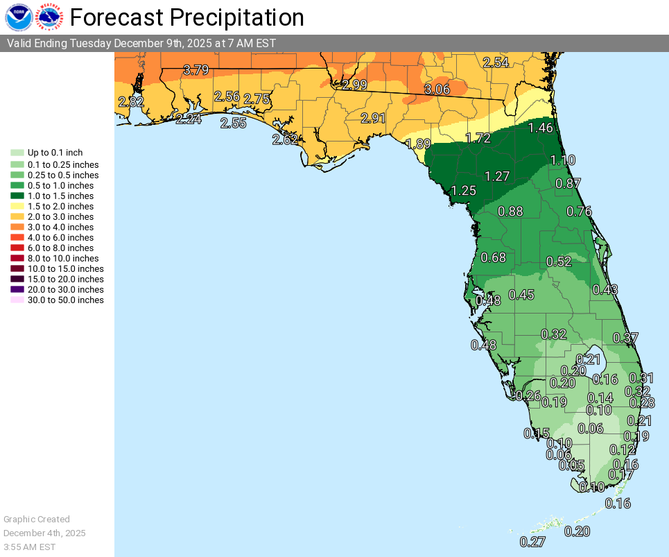 Widespread Rainfall For Florida Panhandle