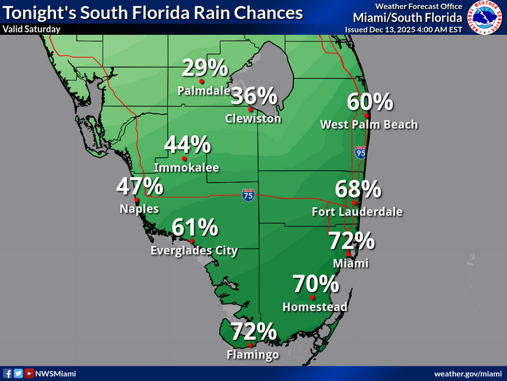 Heavy Downpours For South Florida Tonight