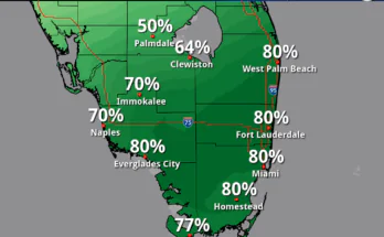 Heavy Rainfall, Gusty Winds For South Florida